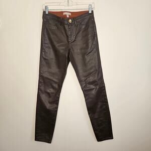 Banana Republic Brown Coated Skinny Pants, Sz 26 x 28